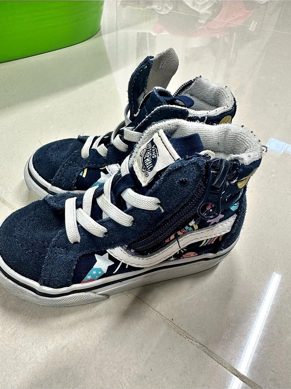 vans sk8-hi zip toddler size 6 space planets high top sneakers